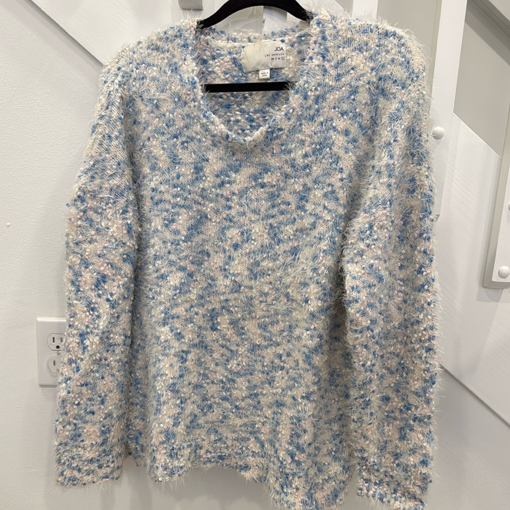 J.O.A. Confetti Fuzzy Knit Scoop Neck Sweater